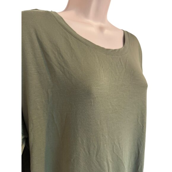 Eberjey Gisele Souchy Tie Waist Size XS Olive Green NWOT Stretchy Oversized Loun - Picture 6 of 8